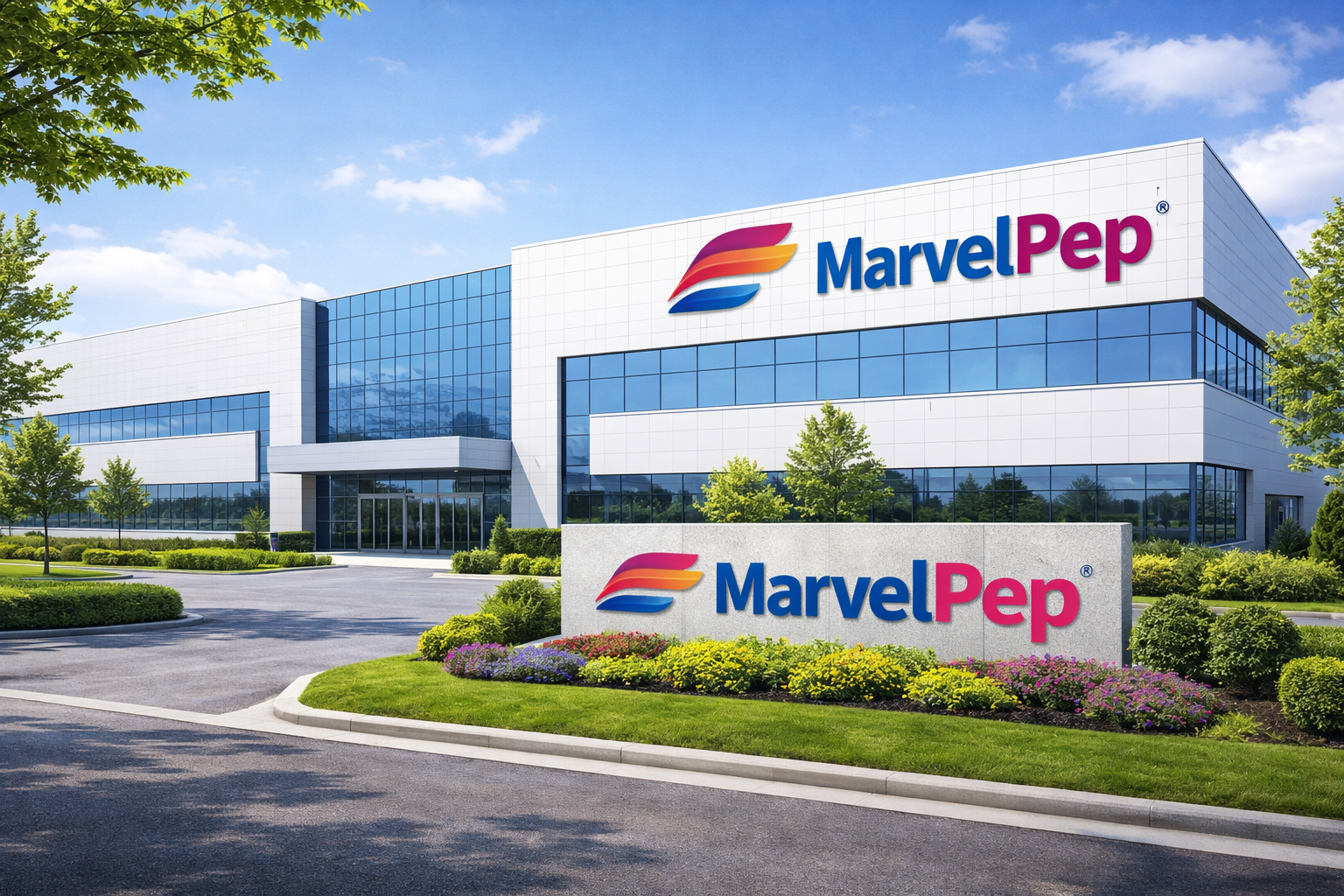 MarvelPep branded factory illustration